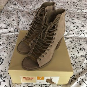 Mossimo Taupe Phoebe Lace Up Bootie